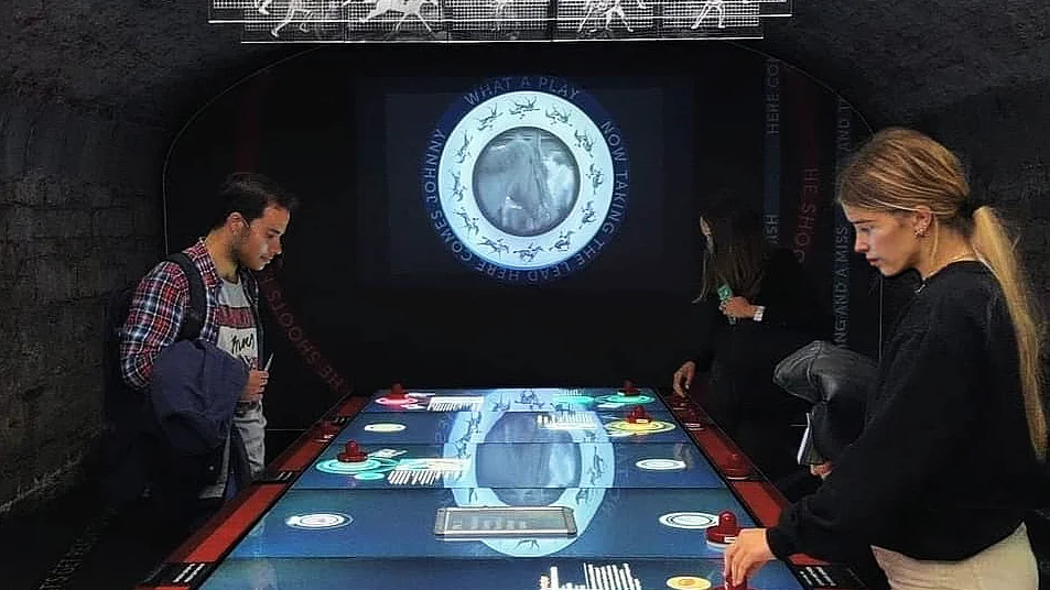 The Sports Table installation at EPIC The Irish Emigration Museum