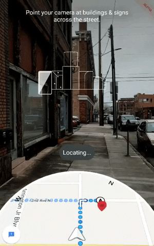 Animated reference of existing mapping application interaction patterns, used as a basis for intuitive movement around the space
