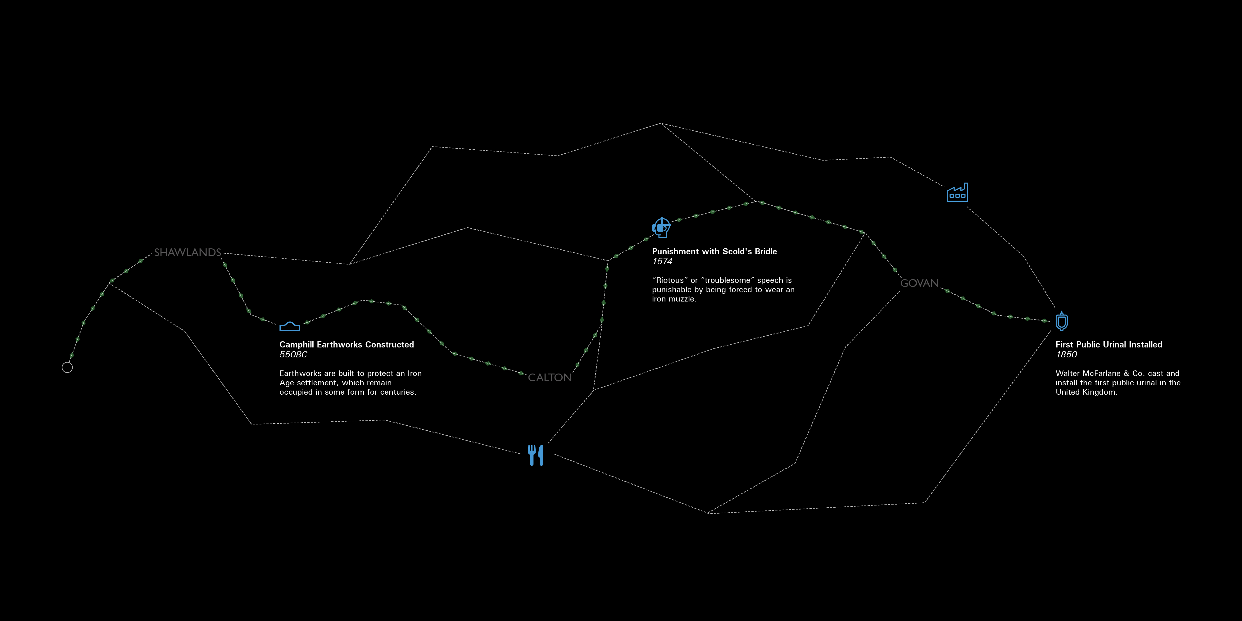 Layout development frame 3 — further iteration on map composition and content annotation pattern